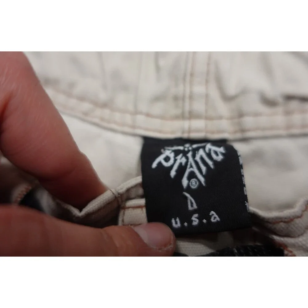 PrAna Relaxed Fit Mens Size‎ L 100% Cotton White Hiking Cargo Pants